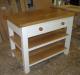 Server Table with Polished Oak Top Shelves and Knobs