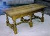 Coffee Table. Mellow old oak, bobbin turned base, plank top