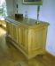 Elm-panelled Coffer. With bracket feet, bevelled corners & cross banded top